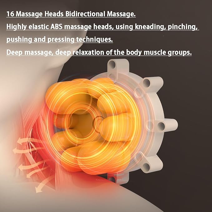 Shiatsu Neck and Back Massager 3D Deep Tissue Kneading Massage Pillow USB Charging Massage Shawl for Women Men Use at Office Car