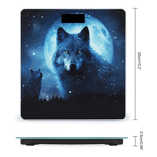 Digital Bathroom Scale for Body Weight Scale with Bright LCD Display High Accuracy Step-On Technology Auto On/Off Wolfs Digital Scales 400 Lbs /180kg