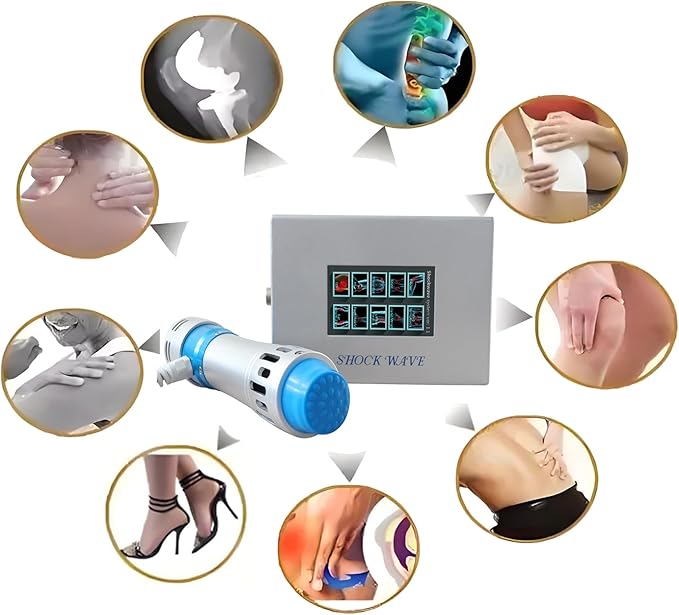 Shockwave Therapy Machine with 7 Treatment Heads Deep Tissue for Muscles Pain Relief Shock Wave Device for Athletes Sports Injuries Plantar Fasciitis Focused Shockwave Machine