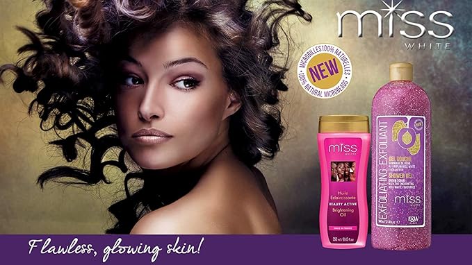 FAIR &amp WHITE Miss White Exfoliating Shower Gel 940ml/31.8 Fl Oz - Formulated to Exfoliate Skin with Pomegranate and Glycerin