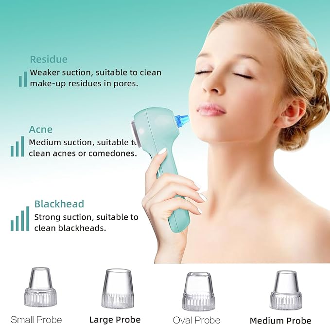Face Scrubber ExfoliatorFacial Cleansing Brush Waterproof with LCD ScreenBlackhead Remover Vacuum with 5 Brush HeadsFace Spin Brush for Exfoliating Massaging and Deep Pore Cleansing
