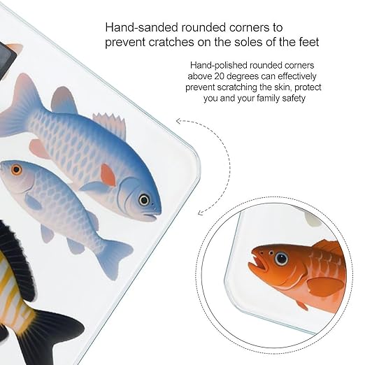 Different Fish Smart Scale for Body Weight Accurate Bathroom Scale with LED Display Digital Weight Scales Weighing Machine High Precision Scales for Bath Home