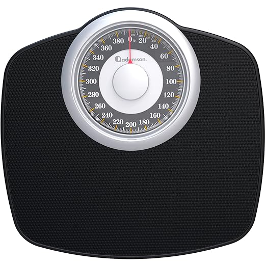 Adamson A25 Scales for Body Weight - Up to 400 LB - 5.3 Dial on 12.4 x 10.2 Platform - Anti-Skid Rubber Surface - High Precision Bathroom Scale Analog - Durable with 20-Year Assurance - Gold