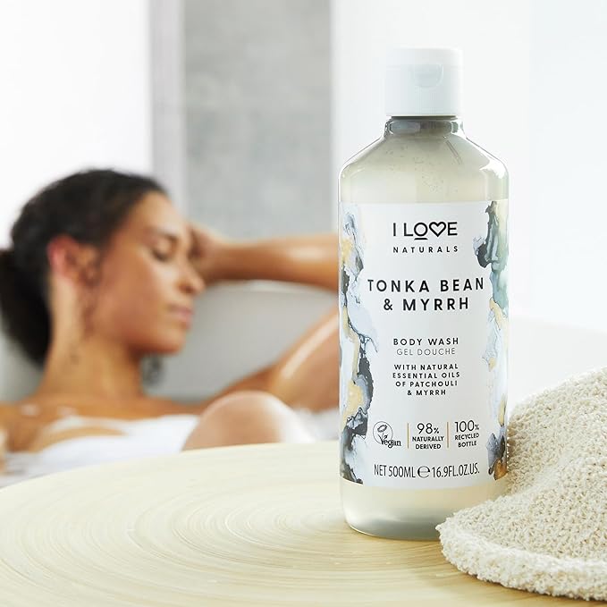 I Love Cosmetics Tonka Bean and Myrrh Body Wash - Infused with Essential Oils - Plant-Based Body Soap Cleanser - Nourishes Skin - 3 pc