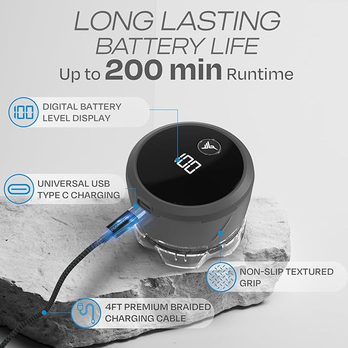 HUMMINGBIRD MK3 Stealth Electric Head Shaver - 6 Blade Electric Razors for Men Cordless USB-C Rechargeable Waterproof Head Shaver with Two Additional Magnetic Replacement Blades