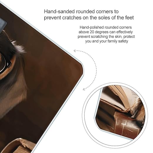 Dachshund Book Bathroom Scale for Body Weight Bathroom Digital Electronic Weighing Scale with Back Lit LED Display Sturdy Tempered Glass Weight Watchers Scales 400lb