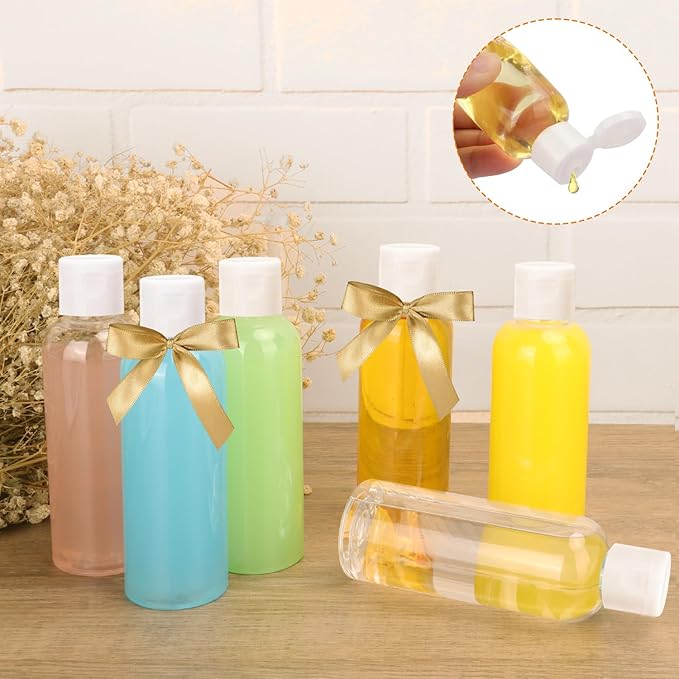 80 Pack 4 oz Plastic Bottles with White Top Caps Clear Empty Bottles Cosmetic Containers for Lotion and Shampoo Travel-Friendly Bottles BPA-Free for Liquids and Personal Care