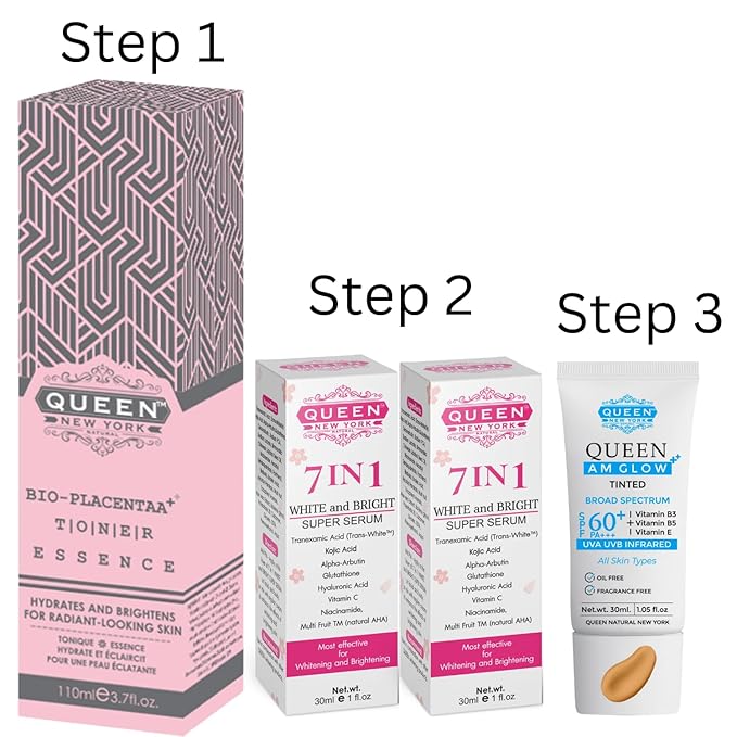 QUEEN AM GLOW | TINTED SunScreen SPF 60 PA+++Primer-Face Moisturizer- Vitamin B3 B5 E- Non-Greasy Silky Touch-oil free fragrance free by QUEEN NATURAL NEW YORK (Pack of 2)