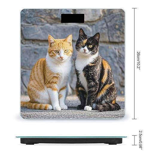 Cats Sitting Together Weight Scale Highly Accurate Digital Weighing Scale with Large LCD Display Smart Bathroom Scales for Home Bedrooms and Gift Giving