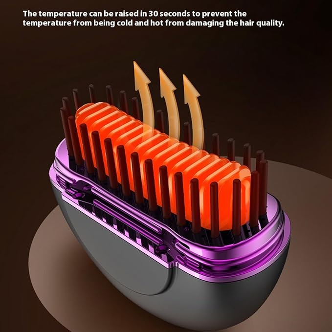 Portable Hair Straightener - Cordless Hot Comb With Fast HeatingUSB Rechargeable Small Straightener with 3 Modes | For Women Gift Birthday Holiday