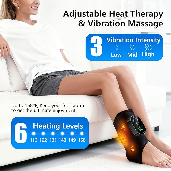 Version 3-in-1 Foot Massager with Super Long Battery Life USB Charging Port Black 3 Vibration Modes 6-Speed Temperature Control Circulation and Pain Relief for Foot Relaxation