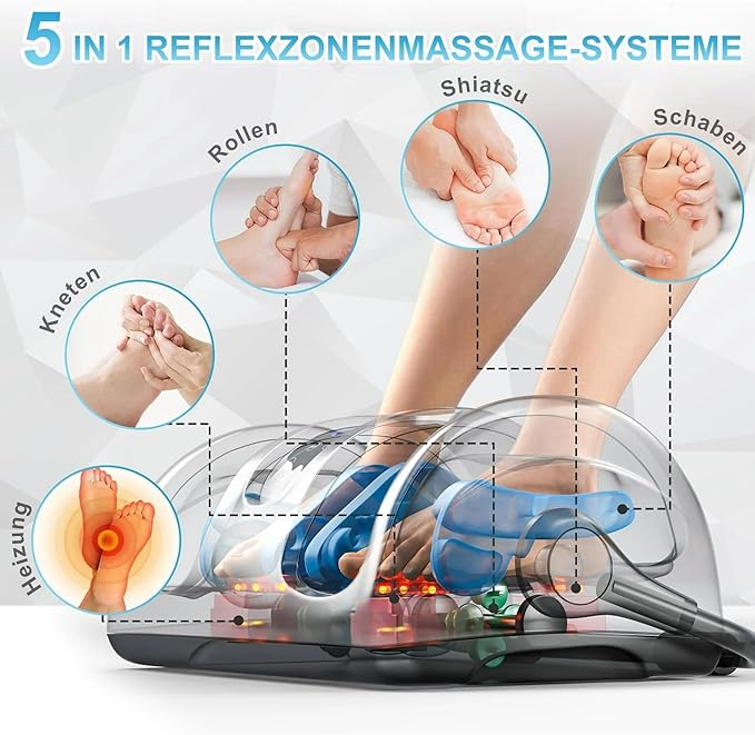 Shiatsu Foot Massager Machine with Heat Deep Kneading Foot Massager for Plantar Fasciitis Neuropathy Pain Relief Calf Leg Ankle Massage Remote Control Gifts for Women Men (Gray)