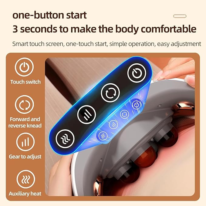 Abdominal Massager Electric Stomach Tummy Anti Cellulite Remover Machine 3 Levels Intensity and 5 Modes Adjustable Forward and Reverse Kneading for Flatulence and Period Cramps