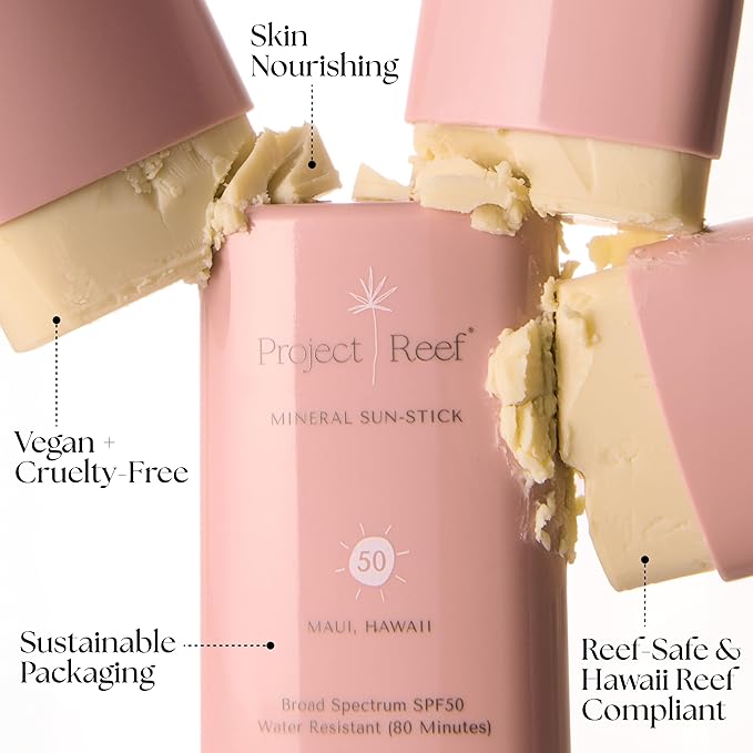 Project Reef After Sun Cooling Lotion &amp SPF 50 Sunscreen Stick Bundle - Reef Friendly Ocean Safe Nourishing Vegan Sunscreen for All Ages No White Residue Sustainable Packaging