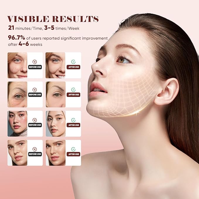Red Light Therapy for Face 8 Modes Portable Led Face Mask Light Therapy with Remote Near-Infrared 850nm Wavelength with Timing Function for Anti-Aging Skincare at Home Travel