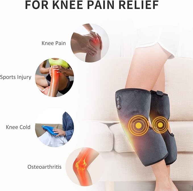 Comfier Back Massager Knee Massager Bundle | Deep Tissue Kneading Massage Seat Cushion Massage Chair Pad for Full Back Pain Relief Electric Body Massager for Home or Office Chair use