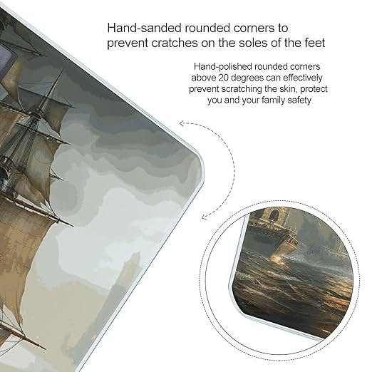 Digital Bathroom Scale for Body Weight Scale with Bright LCD Display High Accuracy Step-On Technology Auto On/Off Cool Pirate Ship Digital Scales 400 Lbs /180kg