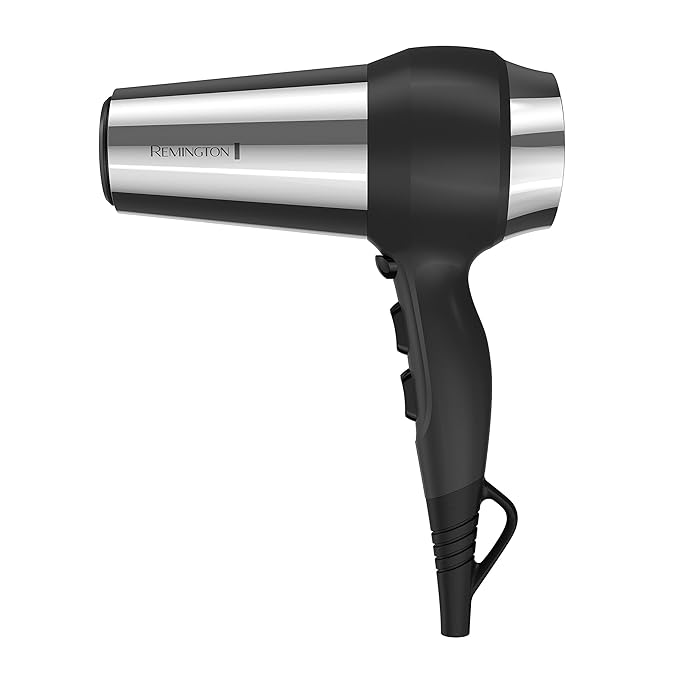 Remington Impact Resistant Hair Dryer 1875-Watt Blow Dryer with Tourmaline Titanium &amp Ceramic Technology 3 Heat 2 Speed Settings Cool Shot Diffuser &amp Concentrator Attachments