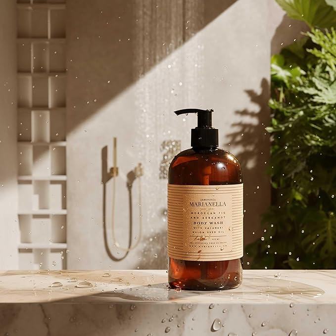 Jaboneria Marianella Moroccan Fig &amp Bergamot Body Wash 16 oz – Botanical Moisturizing Cleanser with Coconut Olive &amp Jojoba Oils Aloe &amp Kalahari Melon