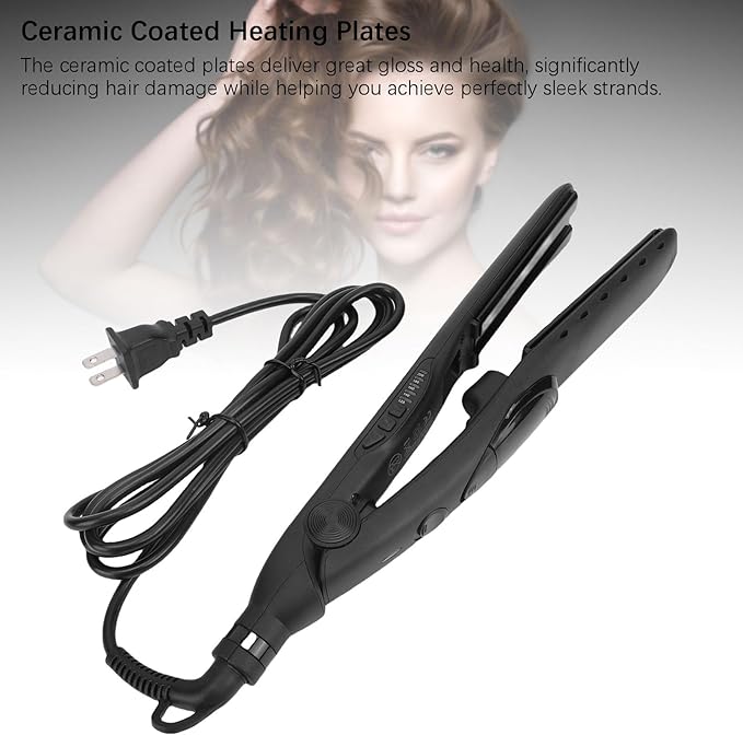 Brrnoo Steam Hair Straightener with Ceramic Coated Plates Fast Heating 5 Adjustable Temperature Settings for Women Evenly Heated Plates with Steam Vents (US Plug)