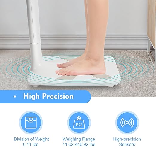 110V Multifunction Physician Medical Body Weight Scale 440lb Capacity Digital Bathroom Health Weight Monitor Electronic Height and Weight Physician Scale Digital Doctor Medical Scale