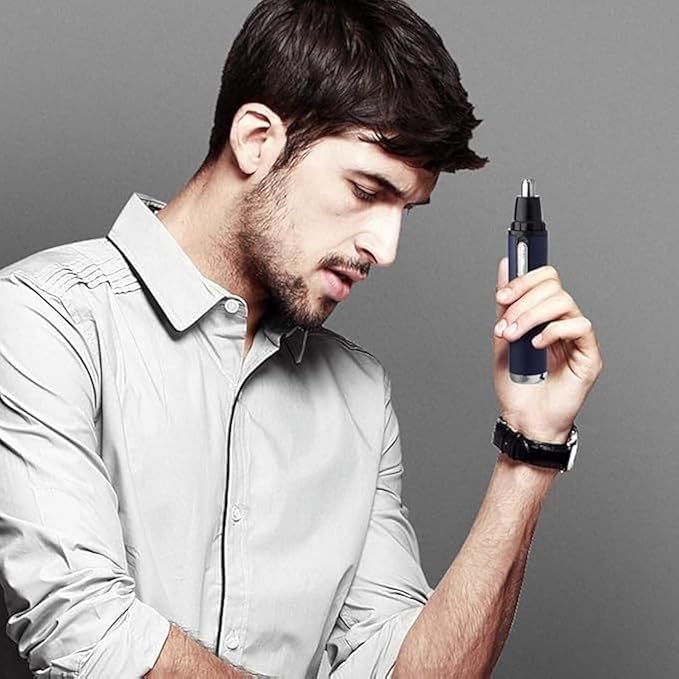 Ear and Nose Hair Trimmer Clipper for Men Women USB Rechargeable Professional Electric Nose Hair Trimmer with Waterproof Head Double-Edge Stainless Steel Blade