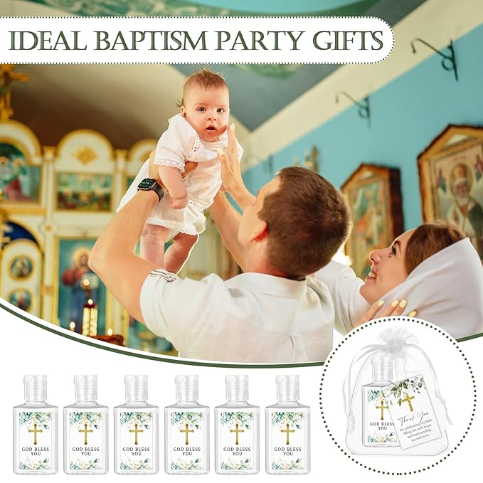 Leelosp 36 Sets Baptism Party Favors for Guests Mini Hand Soap Bulk 1fl oz Cross Baptism Mini Travel Hand Soap Gift for Baby Shower Christening First Communion Wedding Bridal Party Supplies