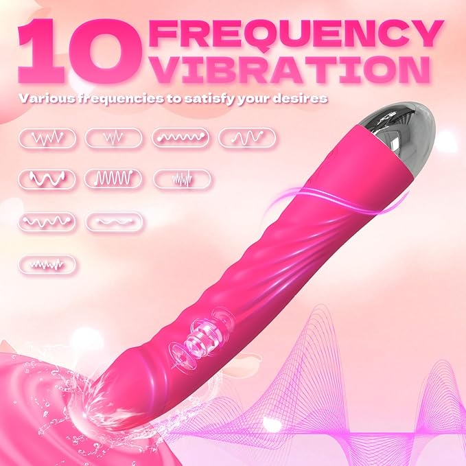 Portable Vibrating Massager -Clitioral Sucker Relaxes Muscles Viboators Toy 7 Modes Couples - for Body and Back Foot Silent Personal for Sports Massage Adult Tools Relaxation PW46 (Pink)