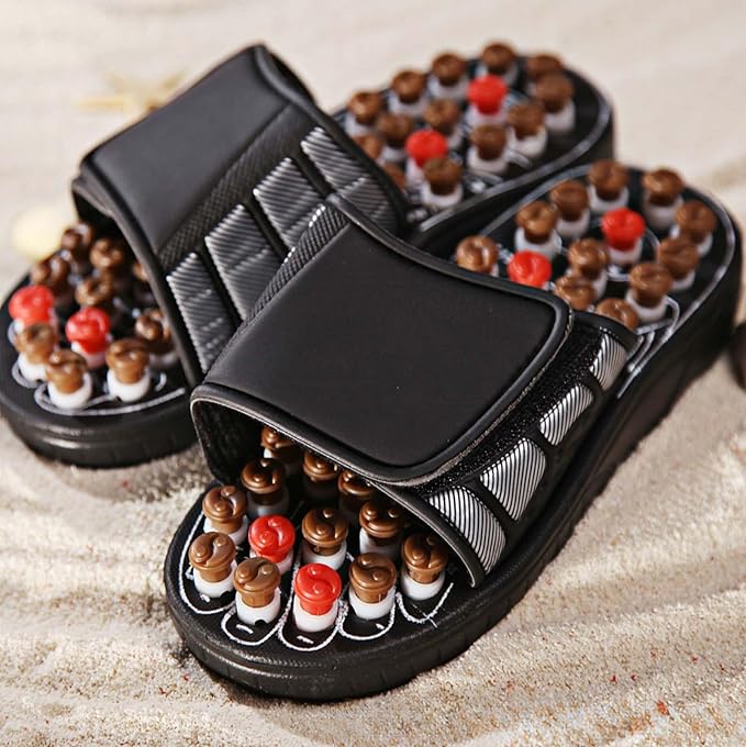 Acupressure Shoes Foot Reflexology Massage Slippers with Acupressure Points Pressure Point Massage Shoes for Feet Arch Heel Relaxation Sandals Wellness Gift for Mom Dad Parents (XL)