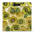 Sliced Lemon and Kiwi in Drink Scale for Body Weight Anti-Slip Tempered Glass Digital Bathroom Scales Clear LCD Display Weighing Scale Safe Rounded Corners Smart Scales