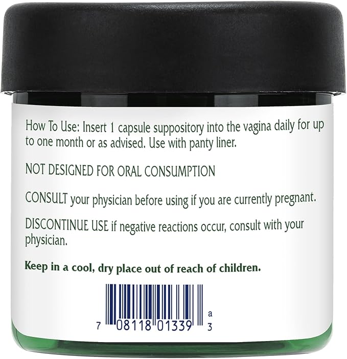 Vitanica Fresh V-Probiotics - Women's Probiotic for Vaginal Health - Contains Lactobacillus Gasseri - Free of Filler Fragrances Parabens Preservatives &amp Artificial Colors - 30 Suppository Table