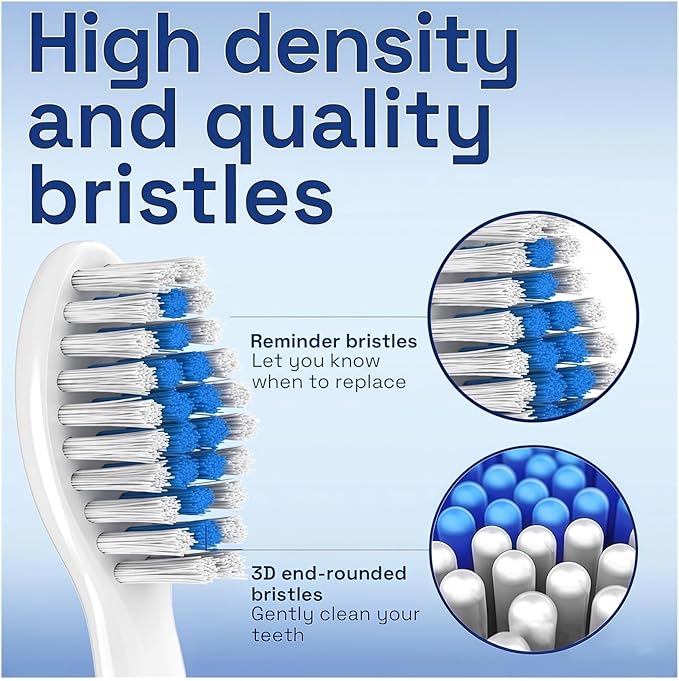 Replacement Brush Heads Soft Brush Heads Compatible with Philips 1100 2100 Electric Toothbrush Replacement Toothbrushes Head Refill(White-20 Pcs)