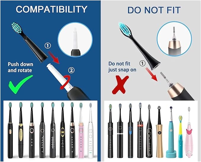 12/16/20PCS Electric Toothbrush HeadsCompatible for with D7/D8/FW507/FW508/FW551/917/959/Moderately Soft Bristles Brush(16pcs White)