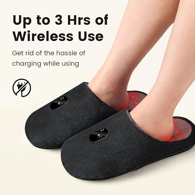 Scienlodic Rechargeable Red Light Therapy for Feet - Red and Blue Light Therapy Device at Home - 460nm &amp 660nm &amp 850nm with Pulse Mode for Feet Healthy- 2pcs (Black)