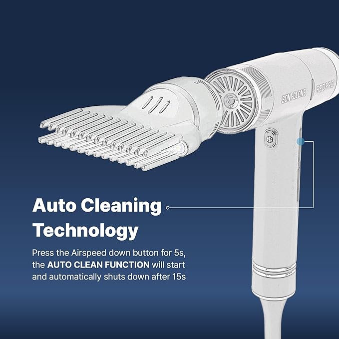 RED Pro Hair Dryer Soni-Clone 110000 RPM High Speed BLDC Motor Dryer Strong Air Flow for Fast Drying Lightweight with Luxury Home &amp Travel Pouch Magnetic Nozzle Hair Pik Diffuser &amp Concen