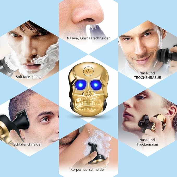 Head Shavers for Bald Men Electric shaver 6 in 1 bald 5d rotary shaver men professional body hair trimmer