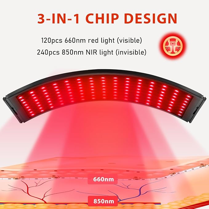 Red Light Therapy Lamp for Body Infrared Light Therapy Lamps with Stand 660nm Red Light &amp850nm Near Infrared Light Therapy Lamp Device for Body at Home with Eyes Protection Goggles（Brown Black）