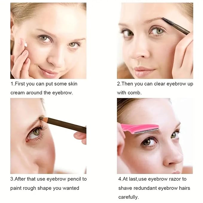 40 Pcs Disposable Eyebrow &amp Facial Razors for Women and Men Stainless Steel Precision Blades with Protective Cover Hair Removal &amp Grooming Tool Set