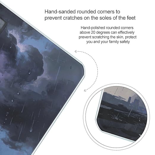 Cloud Burst Smart Scale for Body Weight Digital Bathroom Scale Toughened Glass Weight Scale with Large LCD Backlight Display High Precision Scales Weighing Machine