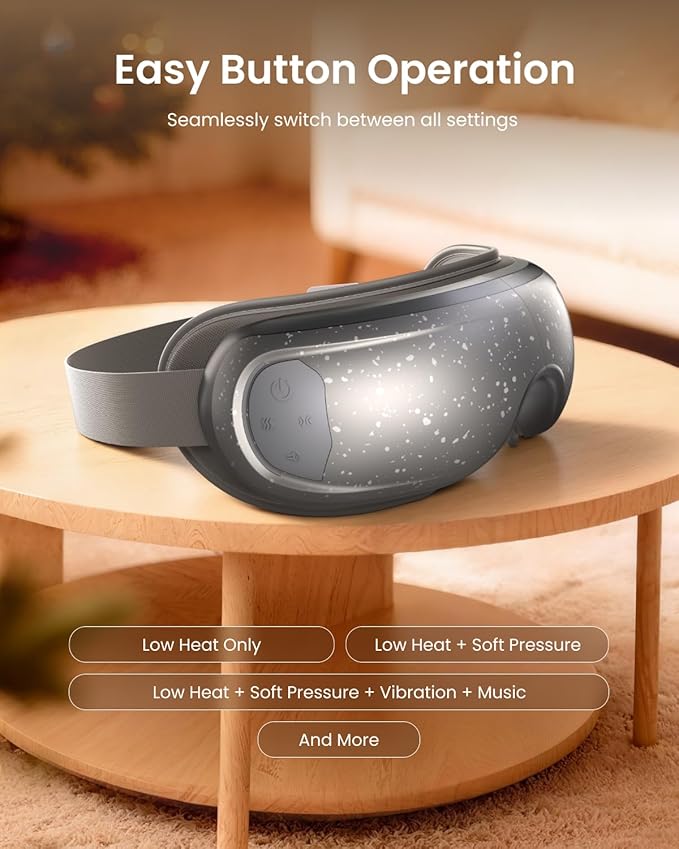 RENPHO Limited Edition Eye Massager with Heat and Cooling Voice Control FSA Eligible HSA Mothers Day Birthday Gifts for Mom Women Men Her Him Eye Mask for Migraines Relief Eyeris 3 Reduce Dry Eyes