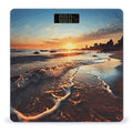 Sunset View on The Beach Shore Digital Bathroom Scale for Body Weight Weighing Scale with Backlit LCD Display High Precision Measurements &amp Measures Weight Up to 180kg