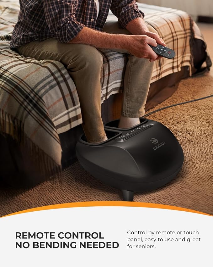 CooCoCo 2026 Upgraded Luxury Foot Massager Fsa Eligible Items Heated Foot Massage Machine for Neuropathy &amp Plantar Fasciitis Advanced Kneading Compression Shiatsu Hsa Approved Feet Massager