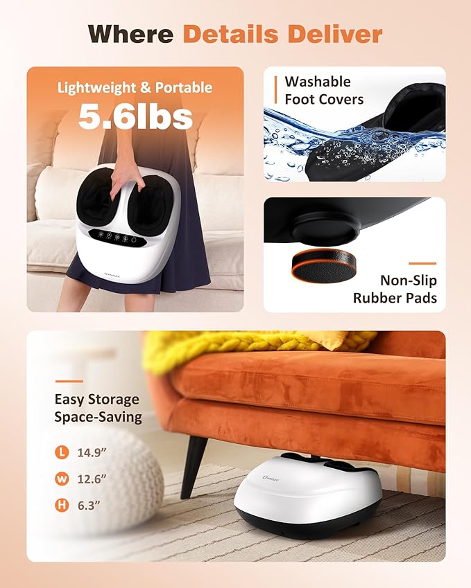 Shiatsu Foot Massager Machine with Heat &amp Remote 2026 Upgraded Deep Kneading Feet Massager for Plantar Fasciitis &amp Neuropathy 3 Heat Levels Multi-Mode Massage Auto-Off Timers Gifts for Wo