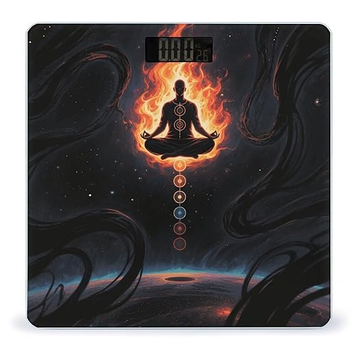 Blacklight Seven Chakra Yoga Meditation Weight Scale Large Digital Bathroom Scales with Bright LED Display Non Slip Digital Scale and Step On Fashion Weighing Machine for Body
