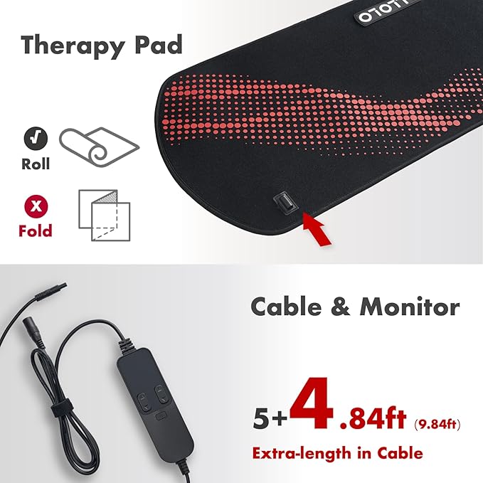 ALLOLO Red Light Therapy for Body 27.6*13.9 Large Infrared Light Therapy with Timer 280pcs 3-in-1 LEDs 660nm&amp850nm Red Light Therapy Pad for Back Belly Knee Joint (with Storage Bag &amp Glass