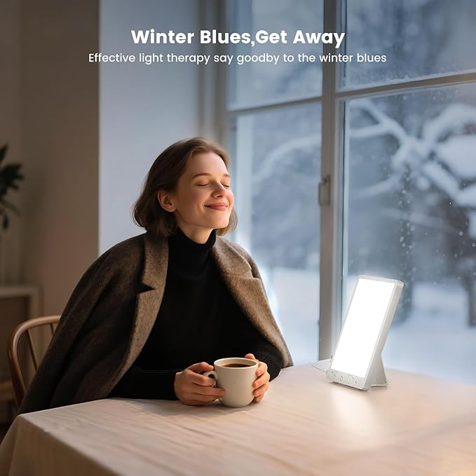 10000 Lux Light Therapy Lamp - Full Spectrum Therapy Light 3 Color Temperature &amp Wall Mount Therapy Lamp Portable Daylight Lamp for Home &amp Office Memory Function &amp Touch Control.
