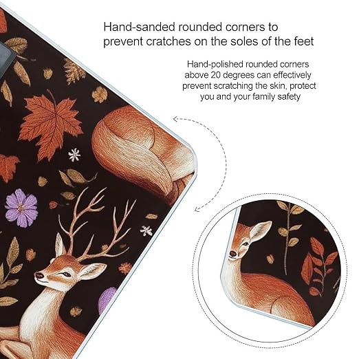 Smart Scale for Body Weight Digital Bathroom Weighing Scale Energy Saving Scale Autumn Leaves Fall Foxes Deer