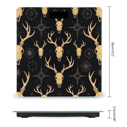 Digital Bathroom Weighing Scale Energy Saving Scale Smart Scale for Body Weight Dark Gothic Sun Moon Hunting Camo Deer Skulls