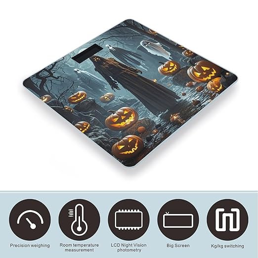 Grim Reaper Scale for Body Weight Highly Accurate Digital Bathroom Body Scale Digital Bathroom Scales for People Anti-Slip Large LCD Display Smart Scales
