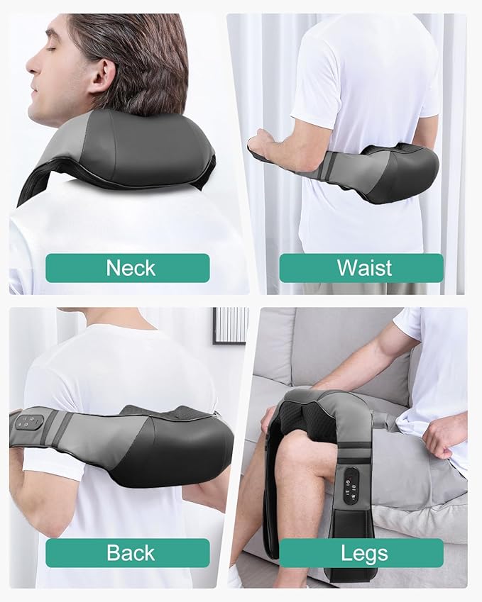 Medcursor Neck Massager with Heat - Deep Tissue Pain Relief Rechargeable Shiatsu Neck and Shoulder Massager Ideal Choice for Men Women Mom &amp Dad